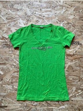 Bud Light Lime Women's V-Neck Tee in Bright Green